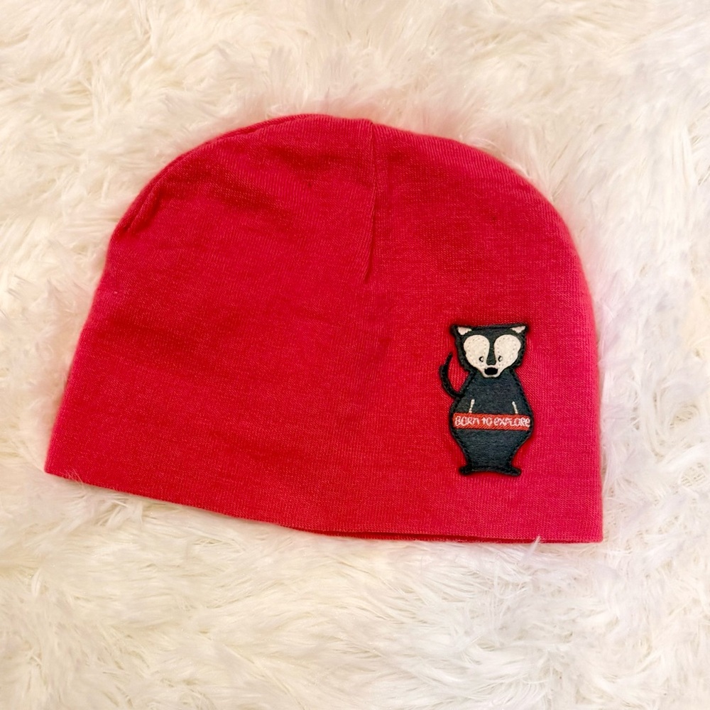 The North Face Kids Pink Beanie with Animal Patch
